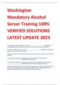 Washington  Mandatory Alcohol  Server Training 100% VERIFIED SOLUTIONS  LATEST UPDATE 2023