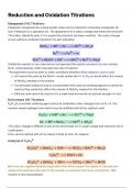 ALEVEL CHEMISTRY - TRANSITION METALS REDUCTION AND OXIDATION REACTIONS