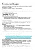 ALEVEL CHEMISTRY - TRANSITION METAL CATALYSTS