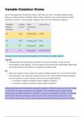 ALEVEL CHEMISTRY - VARIABLE OXIDATION STATES 