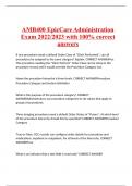 AMB400 EpicCare Administration Exam 2022/2023 with 100% correct answers