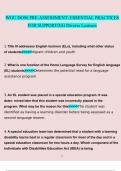 WGU DO96 PRE-ASSESSMENT: ESSENTIAL PRACTICES FOR SUPPORTING Diverse Learners  questions verified with 100% Latest 2023 - 2024 correct answers