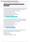 NGN ATI RN Nursing Care Of Children Proctored Exam 2019 : ATI RN Nursing Care of Children Proctored Exam 2019: Questions & Answers: Guaranteed A+: RN Nursing Care of Children Proctored 