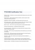 FTCE ESE Certification Test Questions & Answers 2023 ( A+ GRADED 100% VERIFIED)