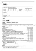 AQA AS SPANISH Paper 1 MAY 2023 QUESTION PAPER: Listening, Reading and Writing