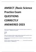 AMSECT /Basic Science  Practice Exam  QUESTIONS  CORRECTLY  ANSWERED 2023