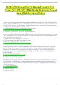 2022 - 2023 Hesi Psych Mental Health Exit Exam (V1, V2, V3) (TB) Study Guide w/ Brand  New Q&A Included!! A++ Newest