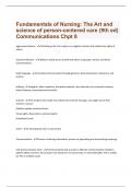 Fundamentals of Nursing: The Art and science of person-centered care (9th ed) Communications Chpt 8  | Questions with 100 % correct answers | verified