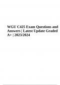 WGU C425 Exam Questions and Answers | Latest Update Graded A+ | 2023/2024