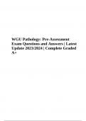 WGU Pathology: Pre-Assessment Exam Questions and Answers | Latest Update 2023/2024 | Complete Graded A+