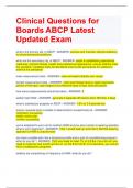 BUNDLE FOR Clinical Questions for Boards ABCP Latest Updated Exam