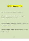 HOSA Nutrition Test 2023 - 2024 (Verified)