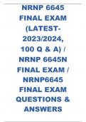 NRNP 6645 FINAL EXAM (LATEST- 2023/2024, 100 Q & A) / NRNP 6645N FINAL EXAM / NRNP6645 FINAL EXAM QUESTIONS & ANSWERS 