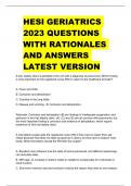 HESI GERIATRICS 2023 QUESTIONS WITH RATIONALES AND ANSWERS LATEST VERSION