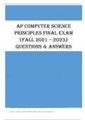 AP CSP Final Exam - Questions & Answers (GRADED A+) Solved 100% Correct BEST UPDATE 2023