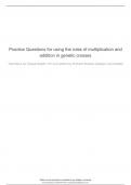 Practice Questions for using the rules of multiplication and addition in genetic crosses