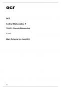 ocr A Level Further Mathematics A (Y544-01) Mark Scheme June2022