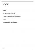 ocr A Level Further Mathematics A (Y545-01) Mark Scheme June2022