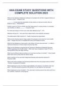 HHA EXAM STUDY QUESTIONS WITH COMPLETE SOLUTION 2023