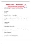 Dunphy Exam 2 - Primary Care: Test Questions with correct answers