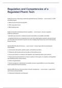 Regulation and Competencies of a Regulated Pharm Tech question with complete solution graded A+ 2023