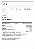 AQA A level ACCOUNTING Paper 1 and 2 MAY 2023 QUESTION PAPERS