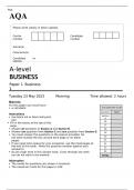 AQA A level BUSINESS Paper 1 MAY 2023 QUESTION PAPER: Business 1