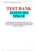 NURS 6521(Advanced Pharmacology) COMPLETE GUIDE  ALL FINAL EXAMS.VERSION 1,2,3,4,5,6,7,&8 .OVER 1200 Correctly Answered Questions|100%VERIFIED EXAMS|LATEST Update 2023{Graded A+}