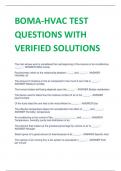 BOMA-HVAC TEST  QUESTIONS WITH  VERIFIED SOLUTIONS