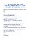 FIREFIGHTER 1 FINAL TEST, FIREFIGHTER 1, FIRE 1 TEST PREP 2023-2024 NEW MATERIAL GUIDE