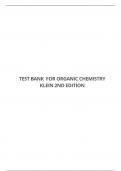 TEST BANK FOR ORGANIC CHEMISTRY KLEIN 2ND EDITION