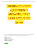 HESI FOUNDATION  (QUESTION & ANSWERS) TEST BANK 2023/2024 update