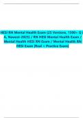 HESI RN Mental Health Exam (25 Versions, 1500+ Q & A, Newest-2023) / RN HESI Mental Health Exam / Mental Health HESI RN Exam / Mental Health RN HESI Exam |Real + Practice Exam