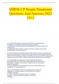 SHRM-CP People Situational Questions And Answers 2023 (A+)