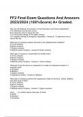 FF2 Final Exam Questions And Answers 2023/2024 (100%Score) A+ Graded.