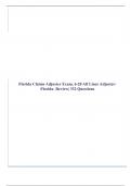 Florida Claims Adjuster Exam, 6-20 All Lines Adjuster- Florida- Review| 332 Questions