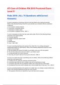 ATI Care of Children RN 2019 Proctored Exam- Level 3!. Peds 2019 ( 70 Questions withCorrect Answers) Peds 2019