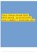 TNCC FINAL EXAM TEST OPEN BOOK 50 QUESTIONS AND CORRECT ANSWERS 2023.