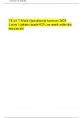  TEAS 7 Math-Questions&Answers 2023 Latest Update (made 92% on math with this document)