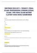 [REVISED] NUR 2571 / NUR2571 FINAL EXAM: PROFESSIONAL NURSING II FINAL EXAM / PN2 FINAL EXAM REVIEW (LATEST 2023/2024) RASMUSSEN