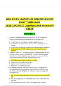 NGN ATI PN LEADERSHIP COMPREHENSIVE PROCTORED EXAM 2023 (UPDATED) Questions And Answers/A GRADE