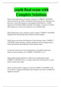 youth final exam with Complete Solutions