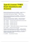 Type B License TFM01 Exam Questions and Answers  