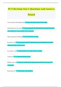 PCT Revision Test 1 Questions And Answers Passed