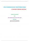       HESI PHARMACOLOGY PROCTORED EXAM  - (7 DIFFERENT VERSIONS)-2023/2024     COMPLETE RESOURCES FOR   HESI PHARMACOLOGY PROCTORED EXAM 2023/2024  100% SUCCESS GUARENTEED  