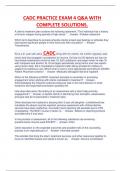 CADC PRACTICE EXAM 4 Q&A WITH  COMPLETE SOLUTIONS.