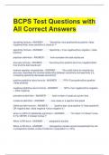 BCPS Test Questions with All Correct Answers 