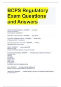 BCPS Regulatory Exam Questions and Answers 