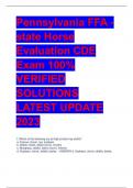 Pennsylvania FFA - state Horse  Evaluation CDE  Exam 100%  VERIFIED  SOLUTIONS  LATEST UPDATE 2023