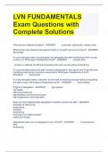 LVN FUNDAMENTALS Exam Questions with Complete Solutions 